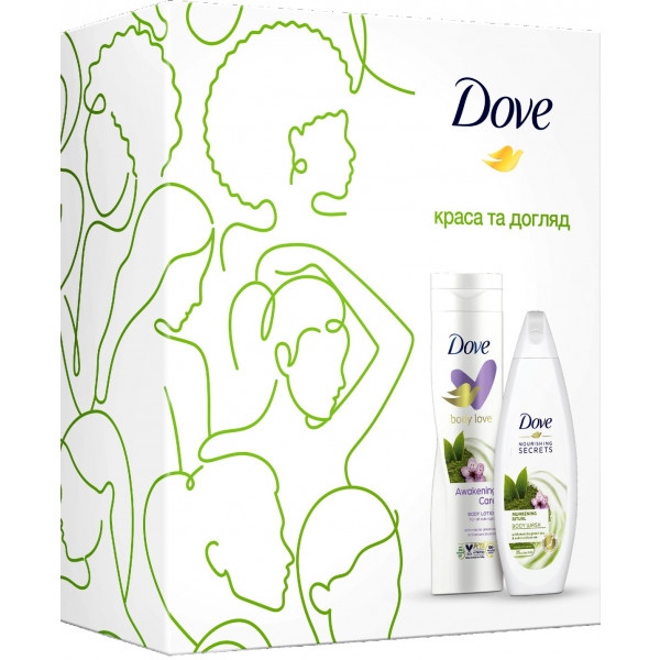 Подарунковий набір для догляду за тілом DOVE Краса та догляд (225+250) мл