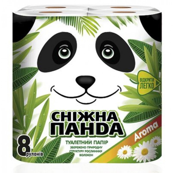 Туалетний папір Сніжна панда Арома 2сл, 8 шт.