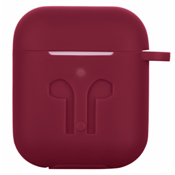 Чохол для навушників 2E for Apple AirPods Pure Color Silicone Imprint 3.0mm Marsala (2E-AIR-PODS-IBPCSI-3-M)