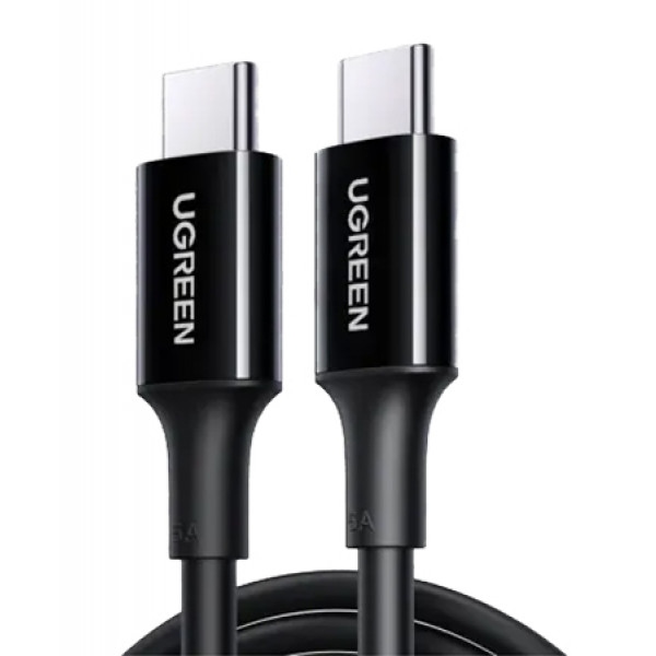 Кабель синхронізації даних UGREEN US300 Type C 2.0 Male To Type C 2.0 Male 5A Data  1.5m Black (20528)