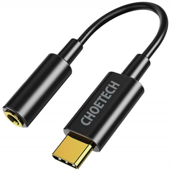Перехідник аудіо Choetech Type-C 3.5 mm CDLA (AUX003-BK)