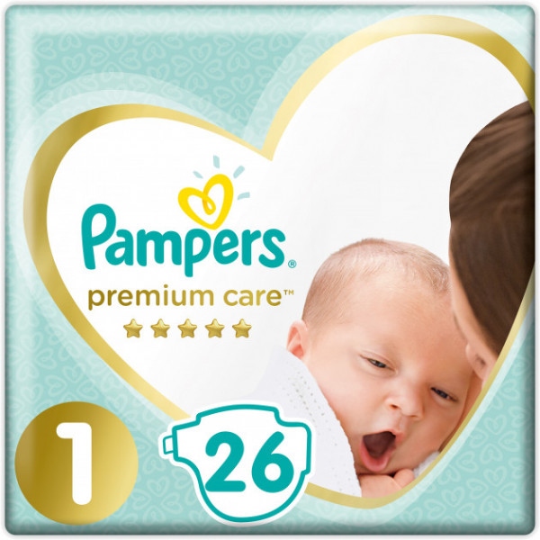 Одноразові підгузки Pampers Premium Care Розмір 1 (2-5 кг), 26 шт. (81689693)