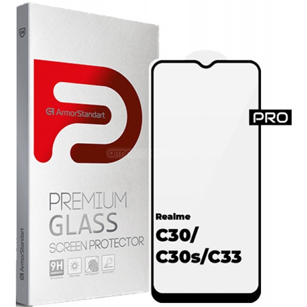 Захисне скло для смартфону Armorstandart Pro for Realme C30/C30s/C33 Black (ARM64728)