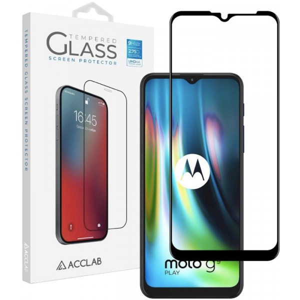 Захисне скло для смартфону ACCLAB Full Glue for Motorola Moto G9 Play Black (1283126509032)