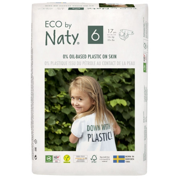 Одноразові підгузки Eco By Naty Органічні Розмір 6 (16+ кг) 17 шт. (178419)