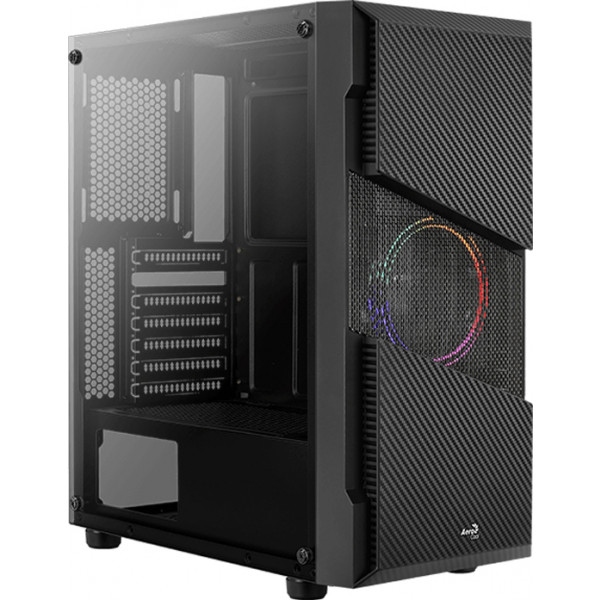 Корпус AEROCOOL Menace Saturn FRGB-G-BK-v1 Black без БП