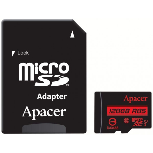 Карта пам'яті Apacer microSDXC 128GB UHS-I U1 + adapter (AP128GMCSX10U5-R)