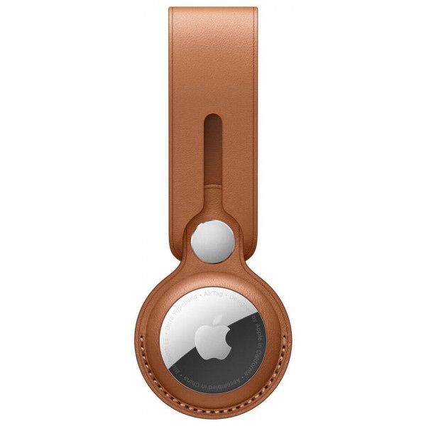 Чохол для бездротового маяка Apple AirTag Leather Loop - Saddle Brown (MX4A2)