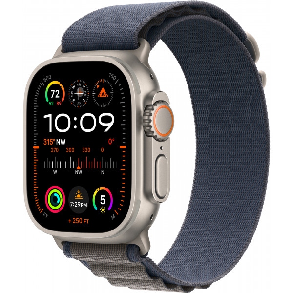 Смарт-годинник Apple Watch Ultra 2 GPS 49mm Titanium Case with Blue Alpine Loop - Large