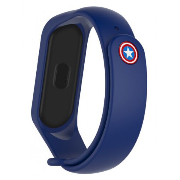 Ремінець для фітнес-браслету Armorstandart Superhero Edition for Xiaomi Mi Band 7/6/5 Captain America Blue (ARM57108)