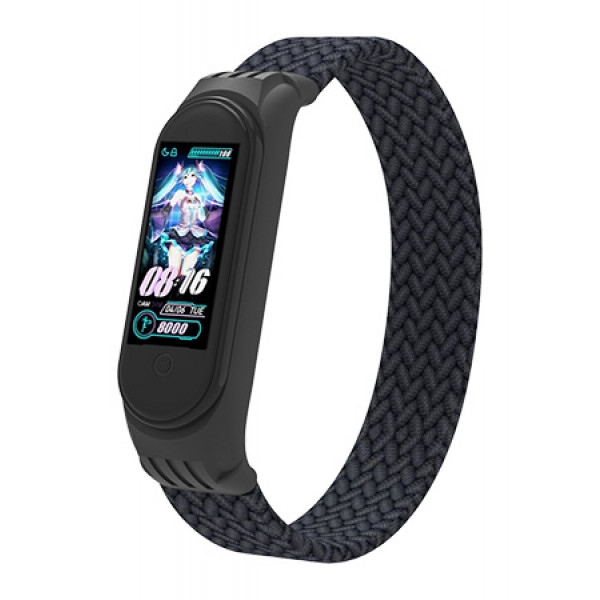 Ремінець для фітнес-браслету Armorstandart Braided Solo Loop foe Xiaomi Mi Band 4/5/6 Charcoal size M (ARM58765)