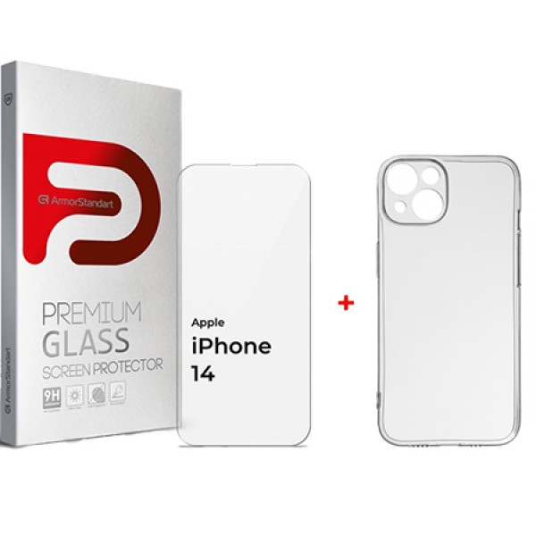 Захисне скло для смартфону Armorstandart for Apple iPhone 14 (Захисне скло Clear + Панель Air Series) (ARM66923)