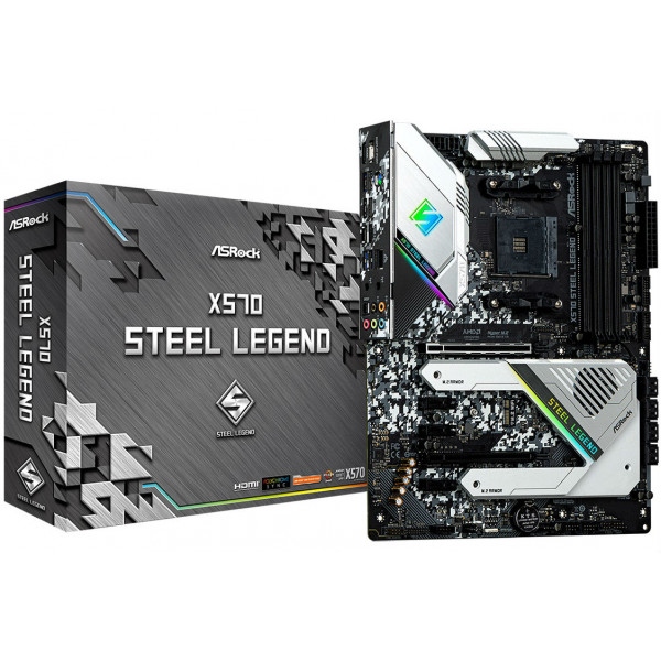 Материнська плата ASRock AMD AM4 X570 4DDR4 2PCIex16 2M.2 ATX (X570 STEEL LEGEND)