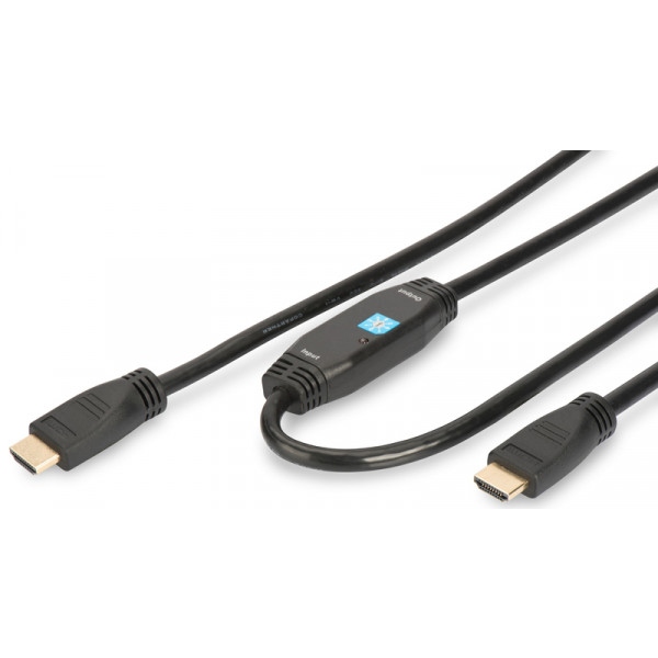 Кабель HDMI Assmann HDMI High speed с усилителем (AM/AM) 30m Black (AK-330105-300-S)