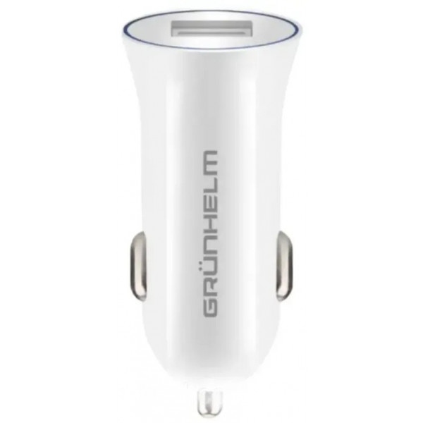 Автомобільний зарядний пристрій Grunhelm 5V 1.5А - 1 USB White (GCC-08)