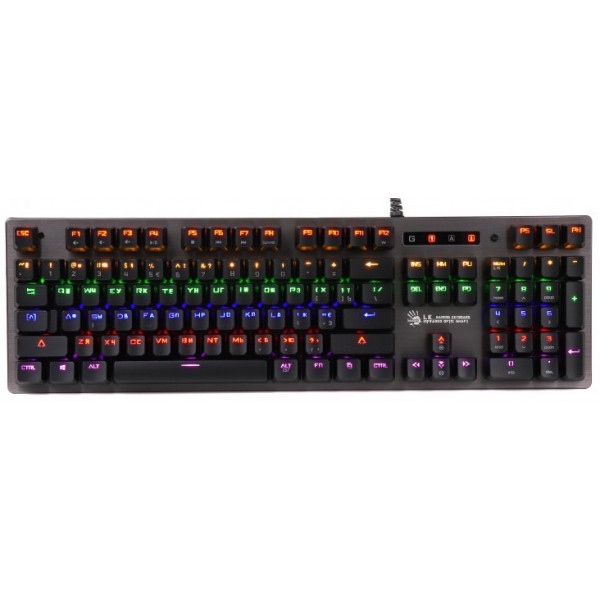 Клавіатура дротова ігрова A4tech B760 Bloody Black/LK Green SW