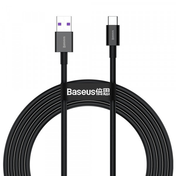 Кабель синхронізації даних Baseus Superior Fast Charging USB-USB-C 2m Black (CATYS-A01)