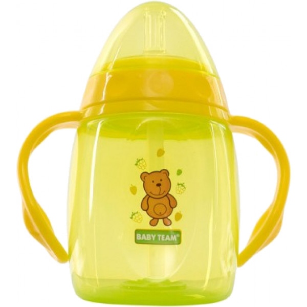 Поїльник-непроливайка дитячий Baby Team з трубочкою і ручками, 250 мл. (5003)