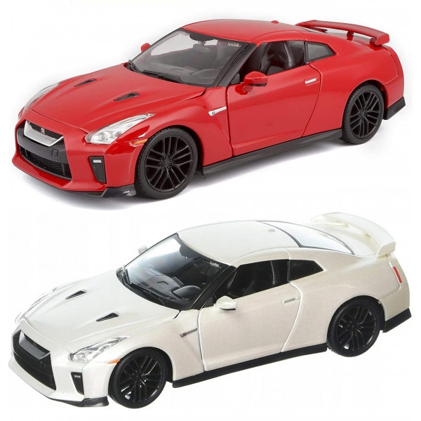 Колекційна машинка 1:24 Bburago Nissan GT-R (асорті червоний, білий металік, 1:24) (18-21082)