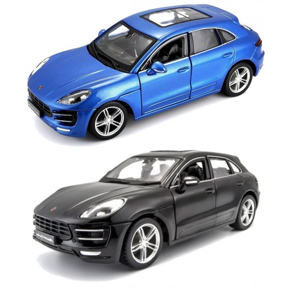 Колекційна машинка 1:24 Bburago Porsche Macan (чорний, синій 1:24) (18-21077)