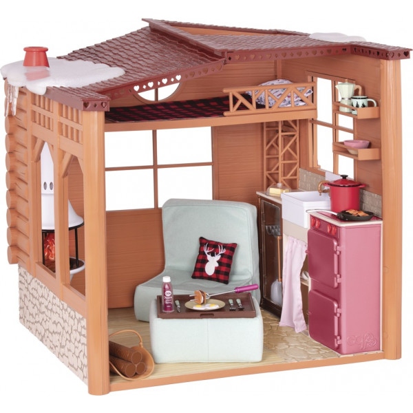 Меблі і будиночки для класичної ляльки Our Generation з аксесуарами" Cozy Cabin" (BD37961)