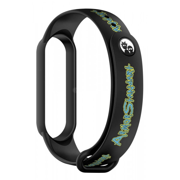 Ремінець для фітнес-браслету Armorstandart RM for Xiaomi Mi Band 7/6/5 Inscription Black (ARM59271)
