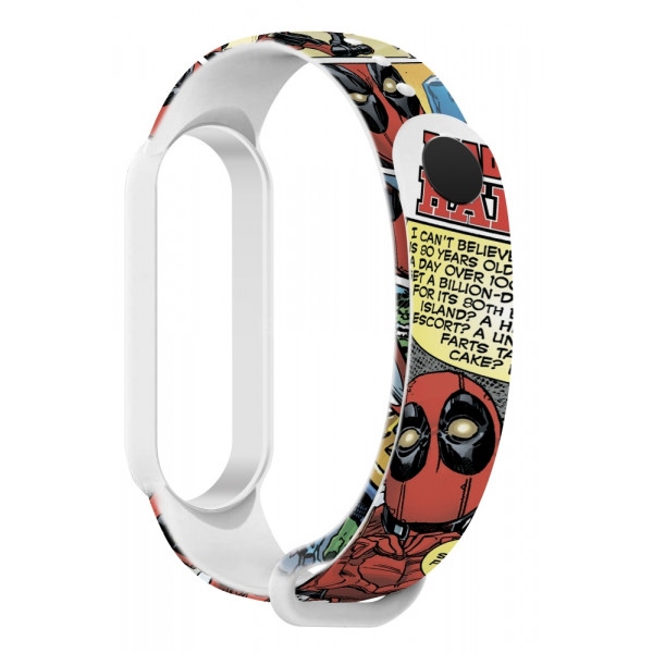 Ремінець для фітнес-браслету Armorstandart Superhero for Xiaomi Mi Band 7/6/5 DP Comix White (ARM59252)