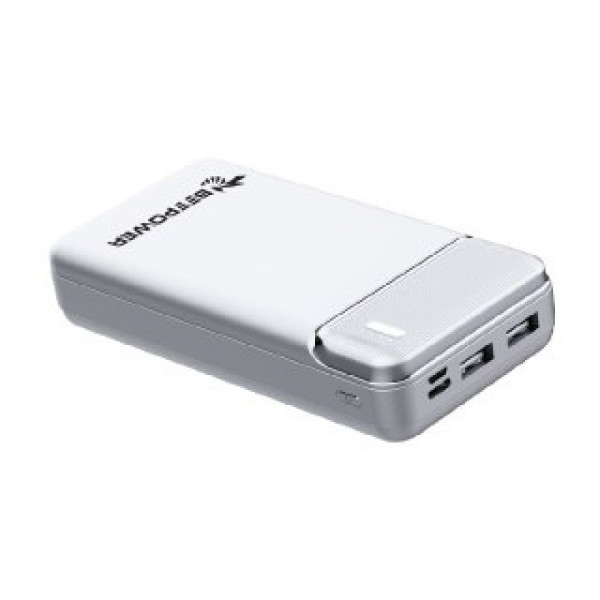 Батарея мобільна BeePower Power Bank BP-20 20000mAh 2.1A 2xUSB White (BP-20 W)