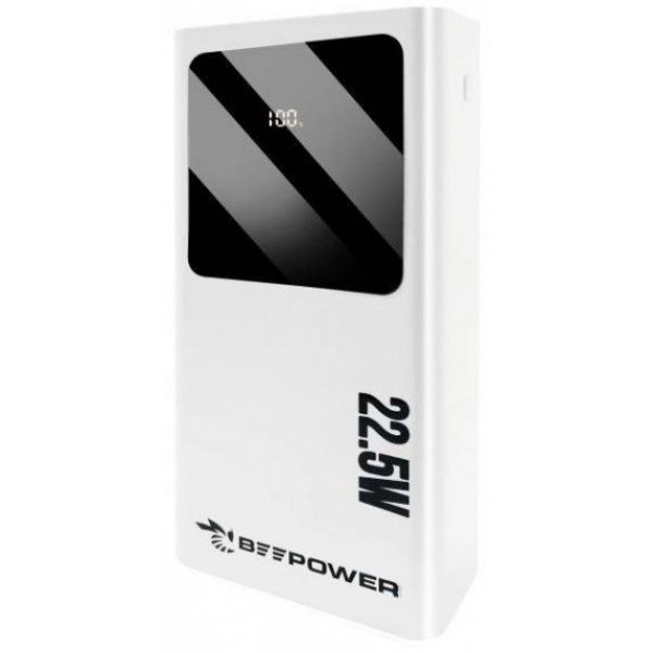 Батарея мобільна BeePower 30000 mAh 22.5W PD USB-C + 2 x USB3.0 White (BP-30PD_VW)