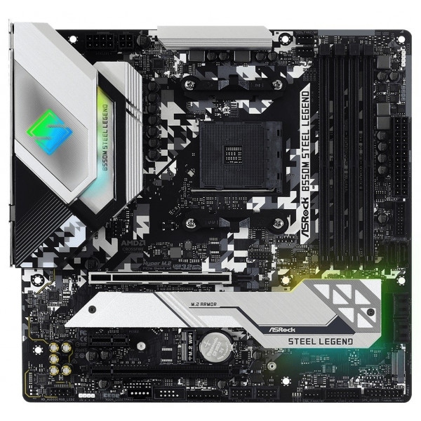 Материнська плата ASRock AMD AM4 B550 4DDR4 2PCIex16 2M.2 HDMI/DP TypeC (B550M Steel Legend)