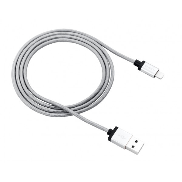 Кабель синхронізації даних Canyon USB - Lightning 1m Dark Gray (CNS-MFIC3DG)