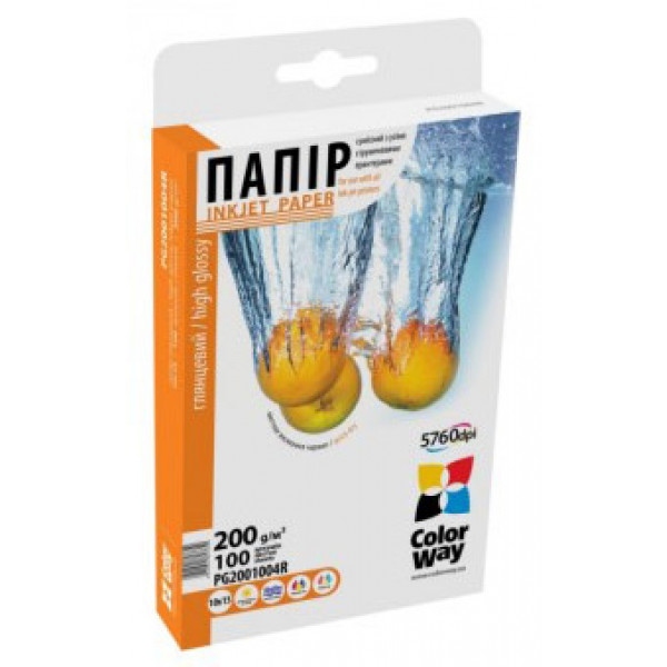 Фотопапір 13х18 Colorway 200 г/м 13х18 см 100 л Глянцевая (PG2001005R)