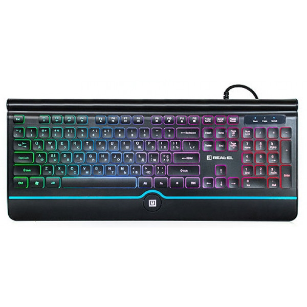 Клавіатура дротова ігрова REAL-EL Comfort 8000 Backlit Black USB
