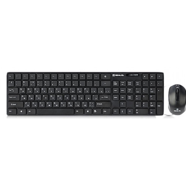 Клавіатура + миша бездротова REAL-EL Comfort 9010 Kit Black USB