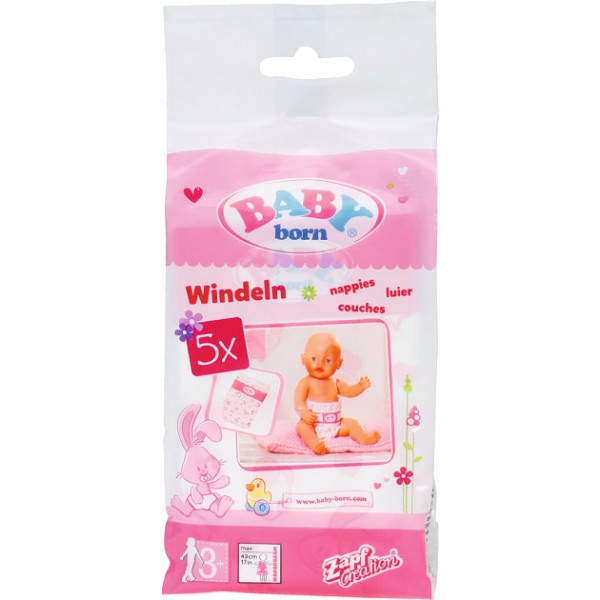 Аксесуари для пупса Zapf Підгузки для ляльки Baby Born (в наборі 5 шт) (826508)