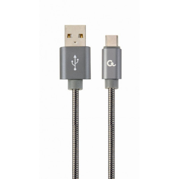 Кабель синхронізації даних Cablexpert USB 2.0 A - USB Type-C 1m Grey (CC-USB2S-AMCM-1M-BG)