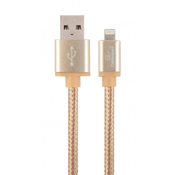 Кабель синхронізації даних Cablexpert USB 2.0 - Lightning Gold 1.8m (CCB-mUSB2B-AMLM-6-G)