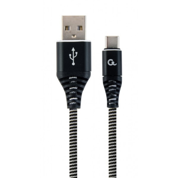 Кабель синхронізації даних Cablexpert USB 2.0 - USB Type-C 2m Black/White (CC-USB2B-AMCM-2M-BW)