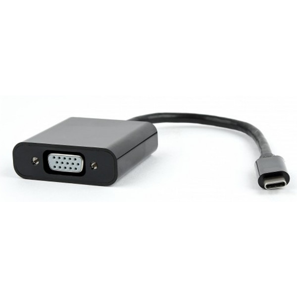 Перехідник Cablexpert USB Type-C-VGA 0.15m Black (AB-CM-VGAF-01)