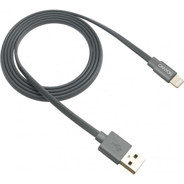 Кабель синхронізації даних Canyon USB - Lightning 1m Dark Gray (CNS-MFIC2DG)