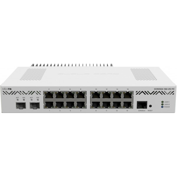 Коммутатор локальної мережі (Switch) MikroTik CCR2004-16G-2S+PC