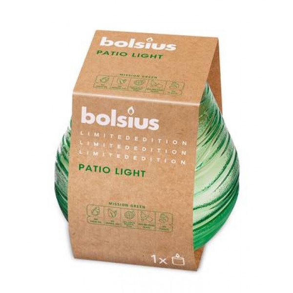 Свічка скло Bolsius Divine Earth Patiolight 94/91мм Вода