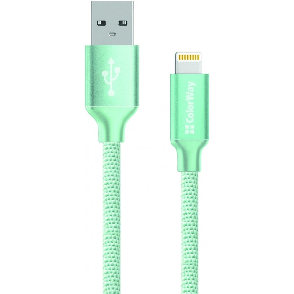 Кабель синхронізації даних Colorway USB-Lihgtning 1m Mint (CW-CBUL004-MT)