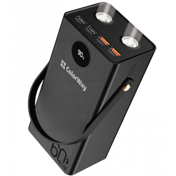 Батарея мобільна Colorway Powerful Power Delivery 60 000 mAh 65W Black (CW-PB600LPA5BK-PDD)