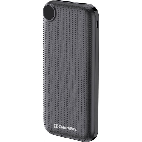 Батарея мобільна Colorway Power Bank 10 000 mAh Black (CW-PB100LPH2BK-D)