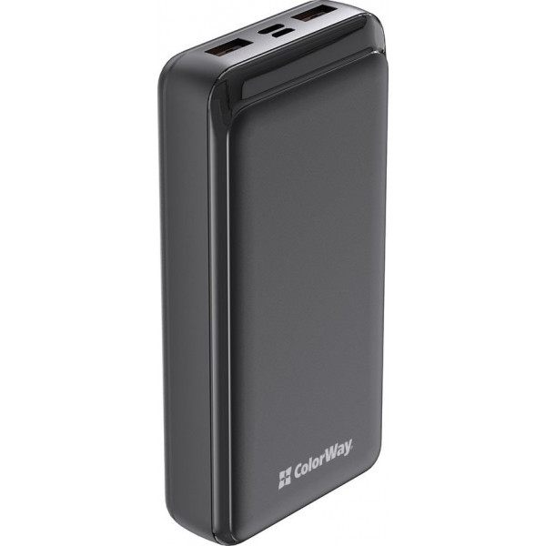Батарея мобільна Colorway Power Bank 20 000 mAh Slim Black (CW-PB200LPD2BK)