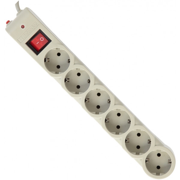 Мережевий фільтр Defender DFS 605 6 розеток 5m White (99408)