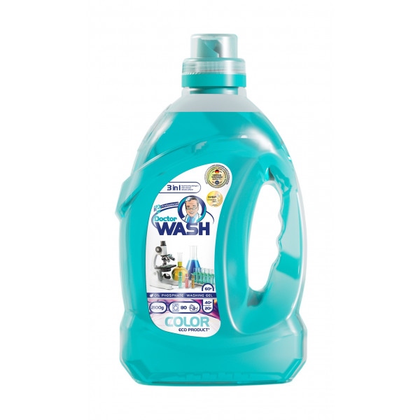 Гель для прання DOCTOR WASH для кольорової білизни 2100 г, 80 циклів