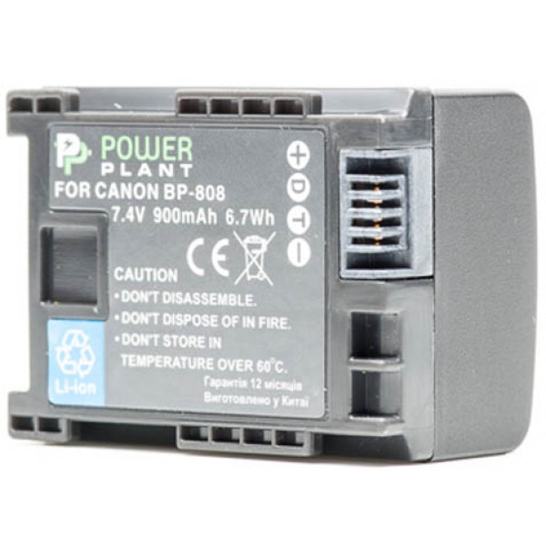 Акумулятор для фотокамери PowerPlant Canon BP-808 Chip 900mAh (DV00DV1260)