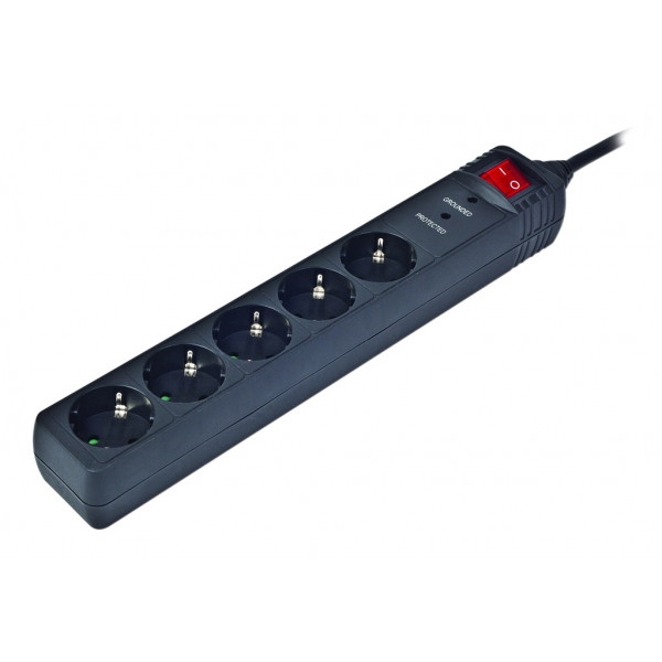 Мережевий фільтр EnerGenie SPG5-C-10, 5 розеток 3m Black